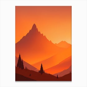Misty Mountains Vertical Composition In Orange Tone 237 Canvas Print