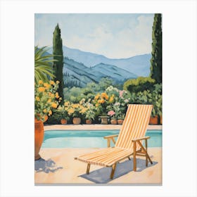Sun Lounger By The Pool In Lucca Italy 3 Canvas Print