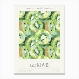 Kiwi Fruit Market, Impressionist Tropical Kiwis Canvas Print