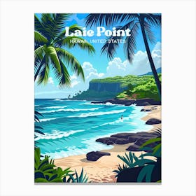 Laie Point Hawaii Island Art Illustration Canvas Print