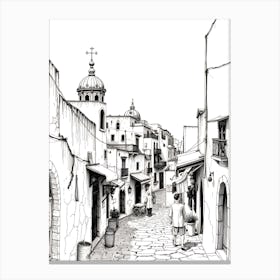 Street Scene In Sicily Canvas Print