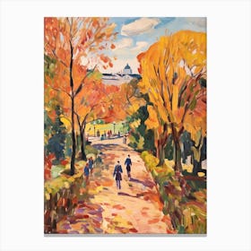 Autumn City Park Painting Villa Borghese Gardens Rome 2 Canvas Print