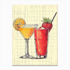 Fruity Daiquiri Watercolour Geometric 2 Canvas Print