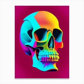 Skull With Vibrant Colors 3 Pop Art Canvas Print