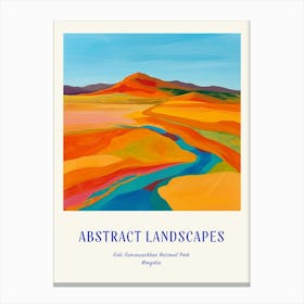 Colourful Abstract Gobi Gurvansaikhan National Park Mongolia 1 Poster Blue Canvas Print
