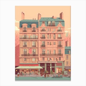 Paris France Travel Illustration 2 Canvas Print