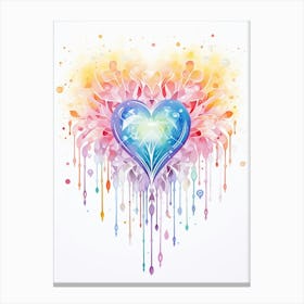 Rainbow Diamond Heart Canvas Print