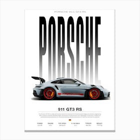 Porsche Gt3 Rs Cool Sports Car Automotive Supercar Canvas Print