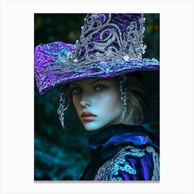 witch in purple Canvas Print