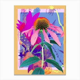 Gaillardia 2 Neon Flower Collage Canvas Print