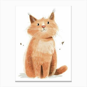 Selkirk Rex Cat Clipart Illustration 4 Canvas Print