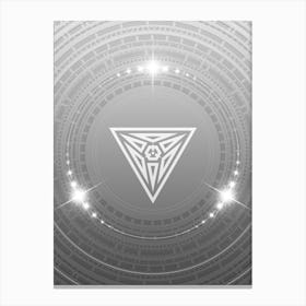 Geometric Glyph in White and Silver with Sparkle Array n.0099 Canvas Print