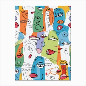 Colourful Abstract Face Illustration 4 Canvas Print