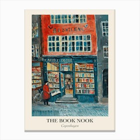 Copenhagen Book Nook Bookshop 1 Poster Canvas Print