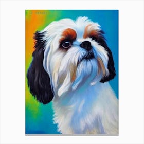 Shih Tzu Fauvist Style dog Canvas Print