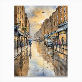 Wet Street Canvas Print