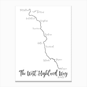 The West Highland Way Route Print | Long Distance Trail Print | Hiking Print | Scotland Canvas Print