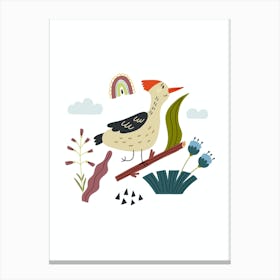 Cute Bird Woodpecker Canvas Print