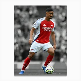 William Saliba Of Arsenal Canvas Print