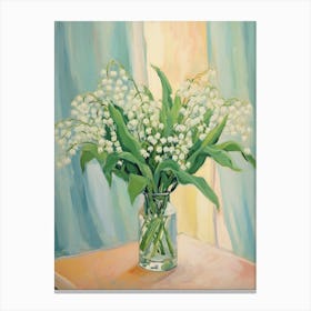 A Vase With Lily Of The Valley, Flower Bouquet 2 Canvas Print