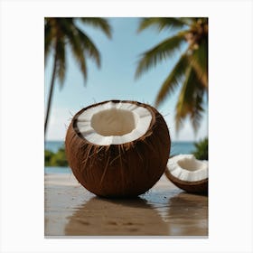 Coconuts On The Beach 1 Canvas Print