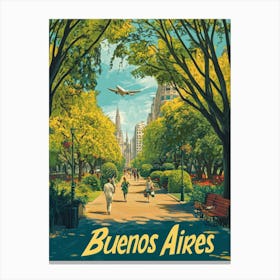 Aihrgdesign A Mid Century Modern Travel Poster For Buenos Aires 1 Canvas Print