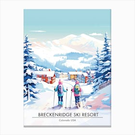Breckenridge Ski Resort   Colorado Usa, Ski Resort Poster Illustration 0 Canvas Print