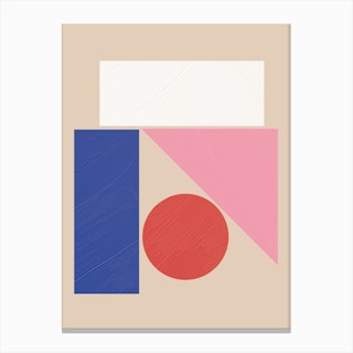 Balancing Blocks Abstract Geometric Canvas Print