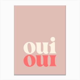 Oui Oui - Pink Bathroom Canvas Print