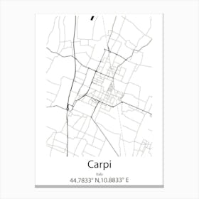 Carpi,Italy Minimalist Map Canvas Print