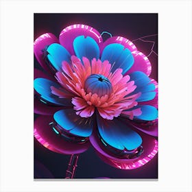 A Sci Fi Symphony Of Synthetic Flowers Canvas Print