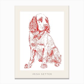 Irish Setter Line Sketch 2 Poster Canvas Print