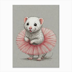 Ferret In A Tutu Canvas Print