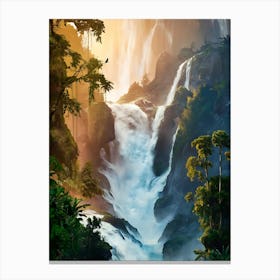 Waterfall In The Jungle 3 Canvas Print