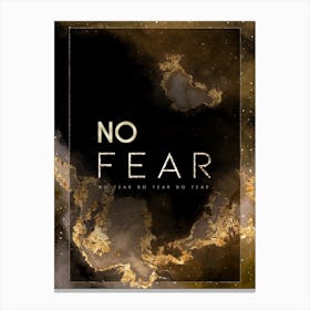 No Fear Gold Star Space Motivational Quote Canvas Print