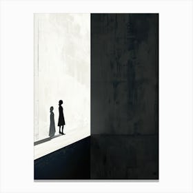 Shadows Of Two People, Minimalism Canvas Print