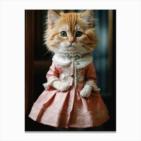Cute Cat In A Dress Canvas Print