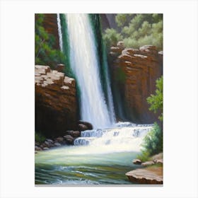 Calf Creek Waterfall, United States Peaceful Oil Art  Canvas Print