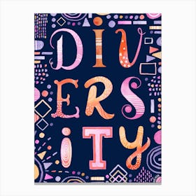 Diversity Lettering Canvas Print