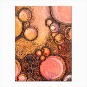 Abstract Bubbles Pink and Orange Canvas Print