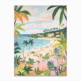 Carlisle Bay Beach, Barbados, Matisse And Rousseau Style 3 Canvas Print