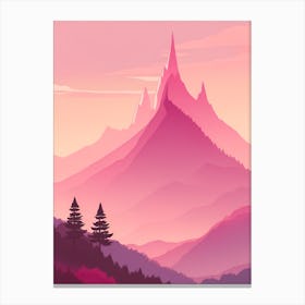 Misty Mountains Vertical Background In Pink Tone 45 Canvas Print