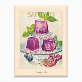 Purple Jelly Vintage Cookbook Inspired 1 Poster Canvas Print