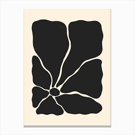 Abstract Flower 03 - Black Canvas Print