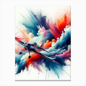 Airplane In The Sky Canvas Print