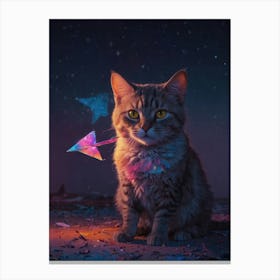 Cat With A Star Canvas Print