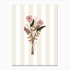 Stripey Bunch Of Flowers Canvas Print