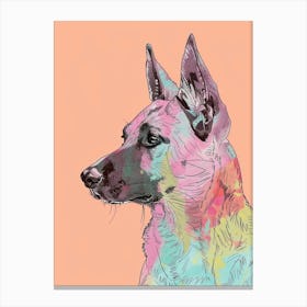 German Shepherd Dog Pastel Line Painting 2 Canvas Print