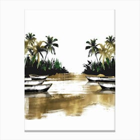 Boats In The Water Canvas Print