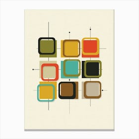 Mid Century Modern Abstract Squares Canvas Print
